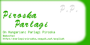 piroska parlagi business card